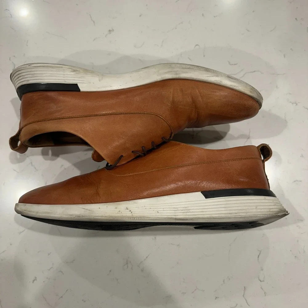 Wolf and Shepherd Mens 11.5 M Crossover Lace Up Brown Derby Dress Shoes Leather